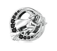 LAYCHEN Breloques Halloween En Argent Sterling 925, Adaptées Aux Bracelets Et Joncs À Breloques Diy, Bijoux Fins, Pendentif Tête De Mort, Perle Rose