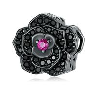 LAYCHEN Breloques Halloween En Argent Sterling 925, Adaptées Aux Bracelets Et Joncs À Breloques Diy, Bijoux Fins, Pendentif Tête De Mort, Perle Rose