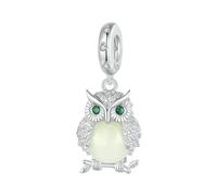LAYCHEN Breloques Lumineuses En Argent Sterling 925, Pendentif Hibou, Adapté Aux Bracelets À Breloques Originaux, Accessoires De Bricolage