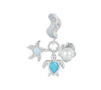 LAYCHEN Breloques Océan Bleu En Argent Sterling 925 Pour Bracelets, Perles À Breloques En Forme D'étoile De Mer, De Baleine Et De Coquillage, Bijoux À Faire Soi-même, Cadeaux Pour Femmes