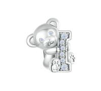 LAYCHEN Breloques Ours En Argent Sterling 925, Motif « i Love U », Animal Mignon Avec Opale, Adaptées Aux Bracelets Européens, Accessoires De Bricolage