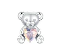 LAYCHEN Breloques Ours En Argent Sterling 925, Motif « i Love U », Animal Mignon Avec Opale, Adaptées Aux Bracelets Européens, Accessoires De Bricolage