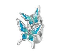 LAYCHEN Breloques Papillon En Argent Sterling 925, Motif Fleur Et Oiseau, Pour Bracelets Et Joncs Originaux, Émaillé, Bijoux Fins