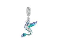 LAYCHEN Breloques Pendentifs En Argent Sterling 925 En Forme De Paon Bleu Graduel, Délicates Et Décoratives, Pour Femme, Cadeau D'anniversaire