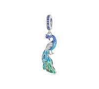 LAYCHEN Breloques Pendentifs En Argent Sterling 925 En Forme De Paon Bleu Graduel, Délicates Et Décoratives, Pour Femme, Cadeau D'anniversaire