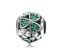 LAYCHEN Breloques Porte-bonheur En Forme De Trèfle À Quatre Feuilles En Argent Sterling 925, À Couleurs Changeantes, Pour La Fabrication De Bracelets Et Joncs Pour Femmes