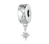 LAYCHEN Breloques Rondes En Argent Sterling 925 Avec Clip En Forme D'étoile Pour Bracelet Et Bijoux Fins