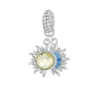 LAYCHEN Breloques Soleil Et Lune En Argent Sterling 925 Pour Femme, Pendentif Original En Or Blanc Pour Bracelet Et Collier, Diy