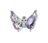 LAYCHEN Breloques Squelettes En Argent Sterling 925, Série Halloween, Motif Papillon Et Crâne, Pour Bracelets Et Joncs Pour Femmes, Bijoux Fins À Faire Soi-même