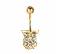 LAYCHEN Décorations De Corps d'animaux De Bon Augure Zircon Rouge Oeil Hibou Nombril Anneau 1.6mm 12mm Nombril Piercing Barbell