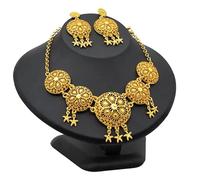 LAYCHEN Dubaï Collier Boucles D'oreilles Ensembles De Bijoux Éthiopien Nigérian Mariage Cadeaux De Fête De Mariée Collier Africain Boucles D'oreilles Bijoux