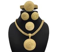 LAYCHEN Ensembles De Bijoux Nigérians Pour Femmes Bracelets De Mariage Couleur Or Éthiopien Africain Dubaï Bijoux Turcs Bague De Mariée