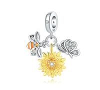 LAYCHEN Nouveau Casque De Noël Mignon Chat Et Abeille Tournesol Fit Diy Original Bracelet Pendentif Femmes Bijoux