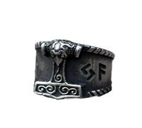 LAYCHEN Nouvelles Bagues pour Hommes Odin Noeud Celtique Rune Thor Marteau Nordique Viking Amulette Bijoux Cadeaux
