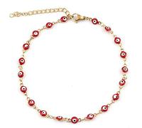 LAYCHEN Oeil Turc Bracelet De Cheville pour Femmes Émail Mauvais Œil Bracelets De Cheville Bracelets sur La Jambe Bijoux Cadeaux 23cm