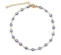 LAYCHEN Oeil Turc Bracelet De Cheville pour Femmes Émail Mauvais Œil Bracelets De Cheville Bracelets sur La Jambe Bijoux Cadeaux 23cm