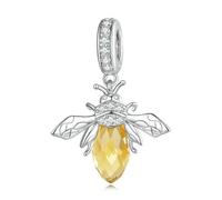 LAYCHEN Pendentif Abeille Jaune En Argent Sterling 925, Breloque Mignonne En Forme D'insecte, Pour Collier Et Bracelet, Diy