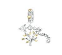 LAYCHEN Pendentif Arbre De Vie En Argent Sterling 925, Breloque En Forme De Cœur, Compatible Avec Un Bracelet Original, Cadeau De Fête Des Mères