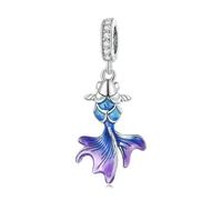 LAYCHEN Pendentif Carpe En Argent Sterling 925 Dégradé Bleu, Perle Porte-bonheur Suspendue Pour Bracelet Et Collier Pour Femme, Diy