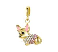 LAYCHEN Pendentif Corgi En Argent Sterling 925, Breloques Mignonnes Pour Bracelets Et Accessoires De Bijouterie Fine En Or
