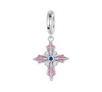 LAYCHEN Pendentif Croix En Argent Sterling 925, Perles En Émail Rouge Pour Femme, Accessoires Originaux Pour Bracelets Et Colliers Diy