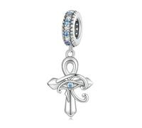 LAYCHEN Pendentif Croix En Argent Sterling 925 Pour Femme, Bracelet Original, Bijoux Fins, Breloques Yeux D'horus, Fabrication Artisanale