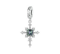 LAYCHEN Pendentif Croix Rétro En Argent Sterling 925, Breloques Vintage En Forme De Cœur, Pour Bracelets Et Colliers Pour Femmes, Accessoires De Fabrication