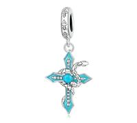 LAYCHEN Pendentif Croix Turquoise Vintage En Argent Sterling 925, Idéal Pour La Fabrication De Bracelets Et Joncs, Breloques Serpent, Bijoux Fins Pour Femmes, Cadeau