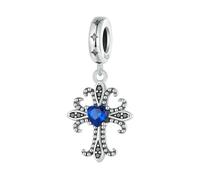 LAYCHEN Pendentif Croix Vintage En Argent Sterling 925, Breloques Exquises, Perles D'iris Rétro Pour Bracelets Et Joncs Pour Femmes, Bijoux Fins À Faire Soi-même