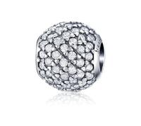 LAYCHEN Pendentif Délicat En Argent Sterling 925 Avec Cœur Rose Pour Femme, Idéal Pour Un Bracelet Ou Un Jonc, Breloques En Zircone Brillant, Bijoux Fins