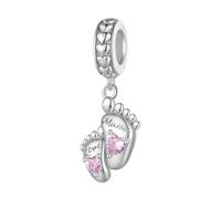 LAYCHEN Pendentif Empreinte De Bébé En Argent Sterling 925, Breloque Cœur D'éternité, Pour Bracelet Et Collier, Cadeau De Fête Des Mères