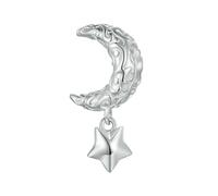 LAYCHEN Pendentif En Argent Sterling 925 Avec Perle De Coquillage De Qualité Lune Et Étoile Pour Bracelet Et Collier Pour Femme, Bijoux Fins À Faire Soi-même
