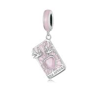 LAYCHEN Pendentif En Argent Sterling 925, Breloque Carte De Tarot Lune/étoile, Compatible Avec Bracelets Et Colliers Originaux, Bijoux Diy, Perles Bamoer 925