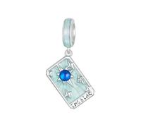 LAYCHEN Pendentif En Argent Sterling 925, Breloque Carte De Tarot Lune/étoile, Compatible Avec Bracelets Et Colliers Originaux, Bijoux Diy, Perles Bamoer 925