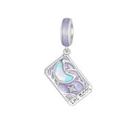 LAYCHEN Pendentif En Argent Sterling 925, Breloque Carte De Tarot Lune/étoile, Compatible Avec Bracelets Et Colliers Originaux, Bijoux Diy, Perles Bamoer 925