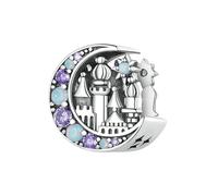LAYCHEN Pendentif En Argent Sterling 925, Motif Château Au Clair De Lune, Tapis Magique, Lampe, Breloque Pour Bracelet, Bijoux Fins, Cadeau À Faire Soi-même