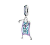 LAYCHEN Pendentif En Argent Sterling 925, Motif Château Au Clair De Lune, Tapis Magique, Lampe, Breloque Pour Bracelet, Bijoux Fins, Cadeau À Faire Soi-même