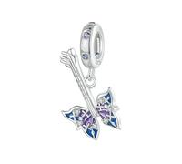 LAYCHEN Pendentif En Forme De Basse Papillon Pour Femme, Bijou En Argent Sterling 925, Breloque Musicale Pour Bracelet Original