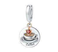LAYCHEN Pendentif En Forme De Café En Zircon Pour Femme, Breloque, Accessoire De Bijouterie, Idéal Pour Un Bracelet, Un Collier Ou Comme Cadeau