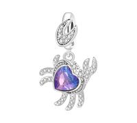 LAYCHEN Pendentif En Forme De Cœur En Forme De Crabe Incrusté De Zirconium, Breloques, Perles, Bijoux Pour Femmes, Bracelets De Fête, Cadeaux Raffinés À Faire Soi-même
