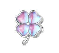 LAYCHEN Pendentif En Forme De Cœur Et D'ours En Argent Sterling 925, Breloque Trèfle À Quatre Feuilles, Pour Bracelet Femme, Bijoux Fins À Faire Soi-même