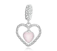 LAYCHEN Pendentif En Forme De Cœur Et D'ours En Argent Sterling 925, Breloque Trèfle À Quatre Feuilles, Pour Bracelet Femme, Bijoux Fins À Faire Soi-même