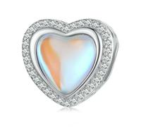 LAYCHEN Pendentif En Forme De Cœur Et D'ours En Argent Sterling 925, Breloque Trèfle À Quatre Feuilles, Pour Bracelet Femme, Bijoux Fins À Faire Soi-même