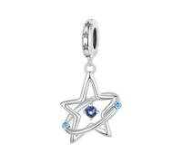 LAYCHEN Pendentif Étoile De Rêve En Argent Sterling 925, Breloques En Oxyde De Zirconium Brillant, Compatible Avec Les Bracelets Et Colliers Pour Femmes