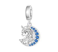 LAYCHEN Pendentif Étoile Incrusté De Zircons, Lune Et Licorne, Adapté Aux Bracelets Originaux, Perles, Colliers, Bijoux Fins À Faire Soi-même