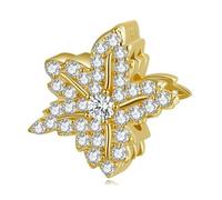 LAYCHEN Pendentif Feuille En Argent Sterling 925 En Forme De Cœur, Idéal Pour Les Bracelets Et Joncs Diy Pour Femmes, Breloques Cœur En Or, Bijoux Fins