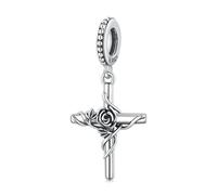 LAYCHEN Pendentif Jésus Et Croix En Argent Sterling 925 Pour Femme, Compatible Avec Bracelets Et Joncs Diy, Collection De Breloques Croix Vintage, Bijoux Fins