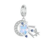 LAYCHEN Pendentif Météore Rêveur En Argent Sterling 925, Breloques Lune Et Étoile, Compatible Avec Les Bracelets Et Colliers Pour Femmes
