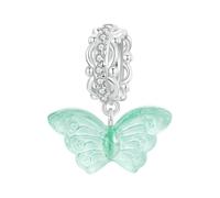 LAYCHEN Pendentif Papillon Romantique Vert Menthe En Argent Sterling 925 Pour Femme, Breloque Pour Bracelet Et Collier, Bijoux Fins À Faire Soi-même, Cadeau