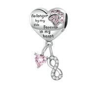 LAYCHEN Pendentif Patte D'animal En Argent Sterling 925 Et Zircone Rose, Breloque En Forme De Cœur, Pour Bracelet Et Collier Pour Femme, Diy